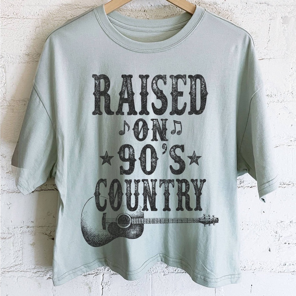 NWT Cropped Tee Raised on 90s Country